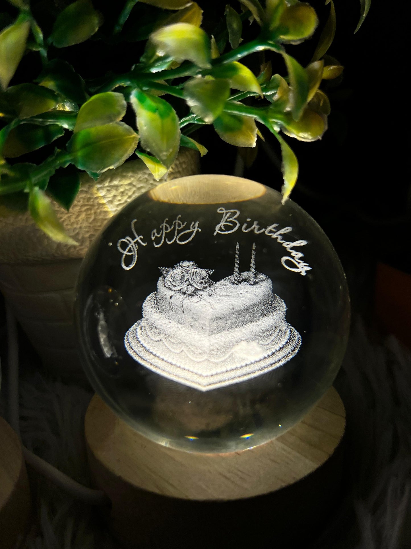 3D Crystal Ball LED Night Light